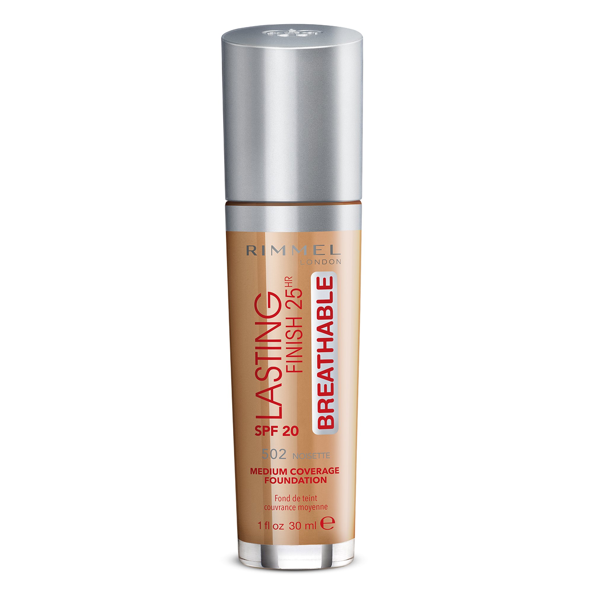 Rimmel London Lasting Finish Breathable Foundation, Spf 20, 502 Noisette