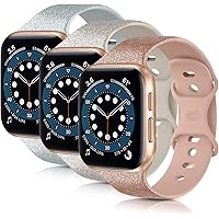 Mugust Compatible with Apple Watch Bands 38mm 40mm 42mm 44mm, Soft Silicone Bands Compatible with iWatch Series 6 5 4 3…