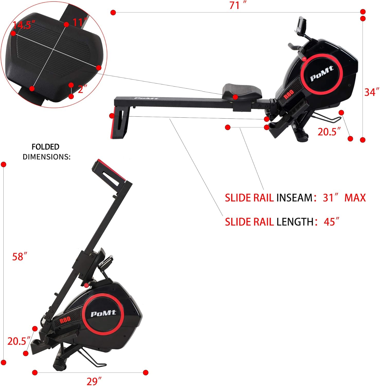 R80 Rowing Machine MultiMode Folding Rowing Machine Indoor