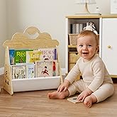 BPMFDTNL Wood Kids Bookshelf, Montessori Bookshelf,Suitable Kids Rooms, Nursery & Classroom, Toddler Book Rack, Nursery Book Shelves, Kids Bookcase, The Perfect Nursery Organizer