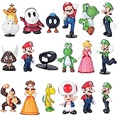 Isaneihas 18 pcs/Set Mario Figures Toy - Mario & Luigi Figurines Yoshi Action Figures (2 inch)