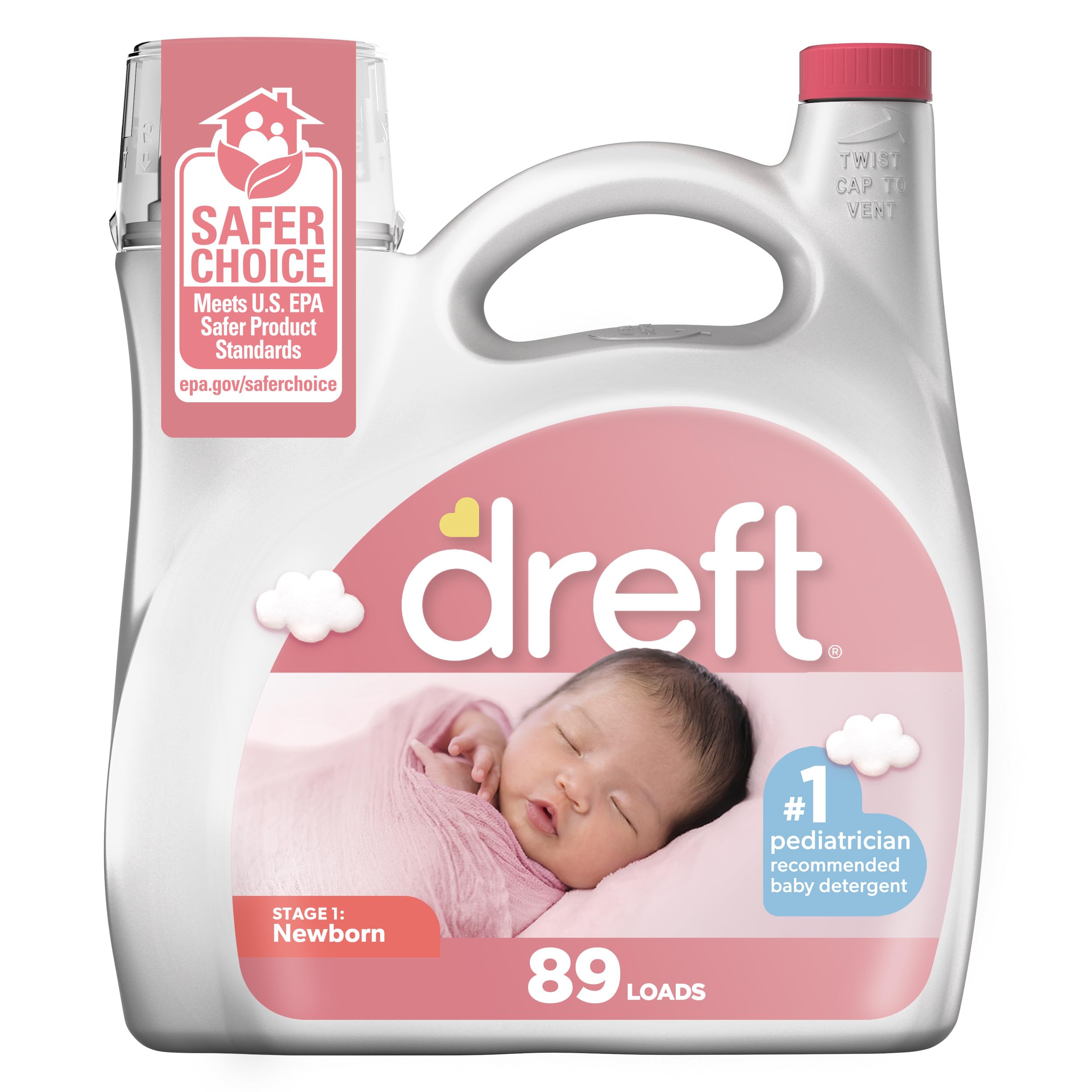 Dreft Stage 1: Newborn Baby Liquid Laundry Detergent, 89 Loads 128