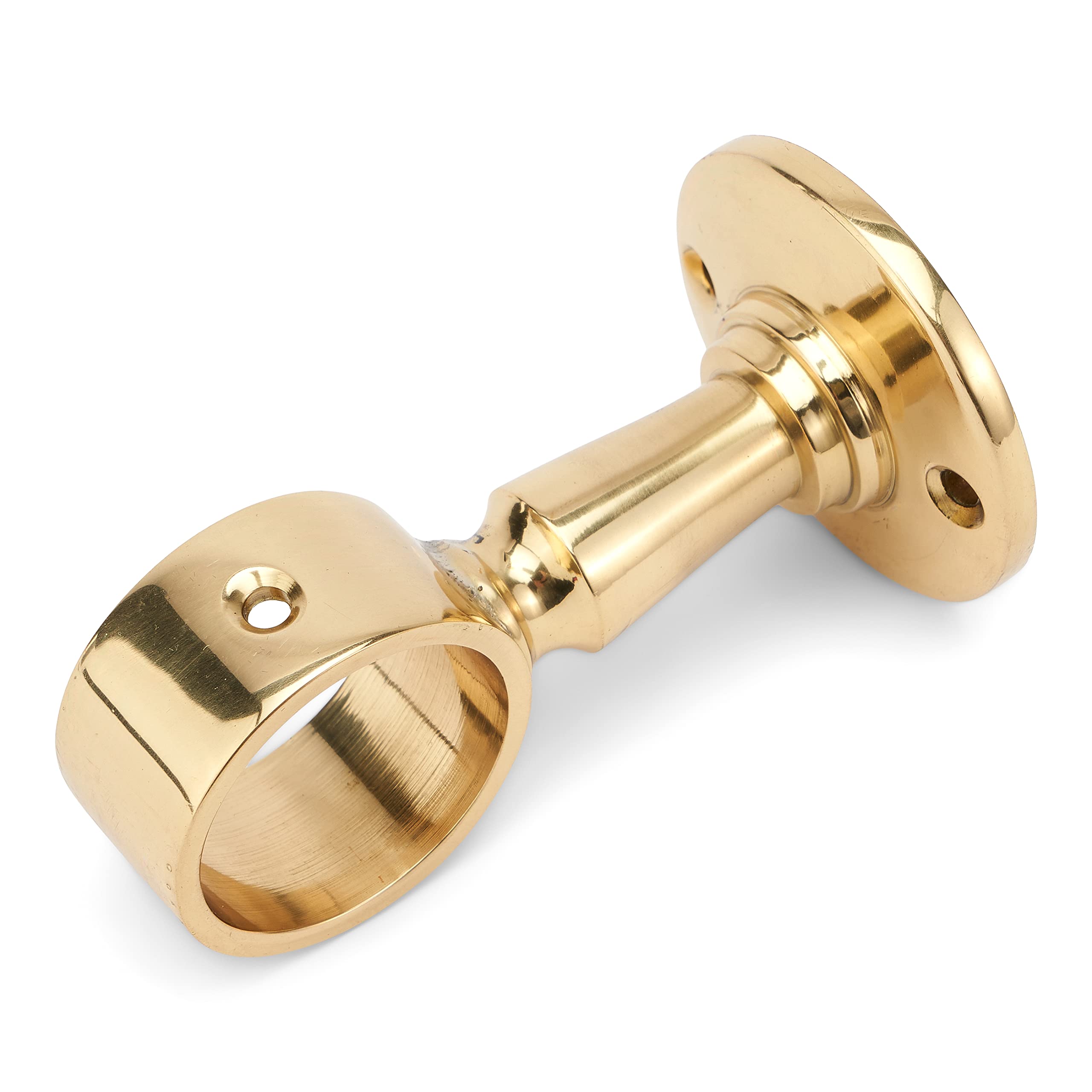 NKlaus Maritime Handrail Holder for 30 mm Rope Solid Brass Gold 8 cm High Decoration 11745