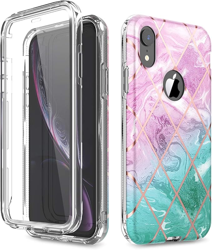 WeLoveCase iPhone XR Marble Case with Built in Screen