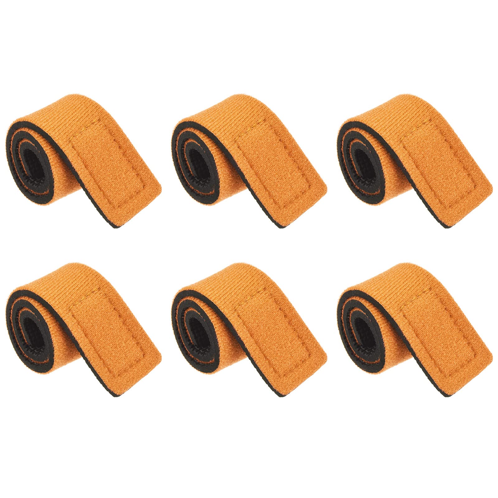 PATIKIL Fishing Rod Strap, 6 Pack 25cm Stretchy Belts Holders Pole Sleeve Cover for Boating, Orange