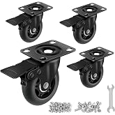 Apllamo 3&rdquo; Lock Casters Set of 4 Heavy Duty 2000 LBS Total Load | Non-Marking Rubber &amp; Quiet, Quietly and Protect Floor, Safety Double Lock，Wheels for Furniture, Carts, Hardwood, Tile, Carpet