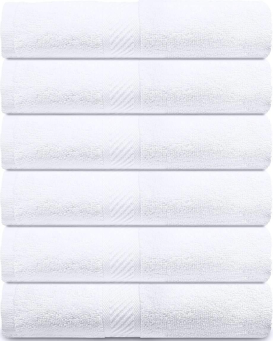 Utopia Towels Small Cotton Towels,White, 22 x 44 Inches Towels for Pool, Spa, and Gym Lightweight and Highly Absorbent Quick Drying Towels, (Pack of 6): Home & Kitchen