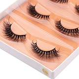 DYSILK Wispy Fluffy False Eyelashes 5 Pairs 6D Faux Mink Natural Look Cat-Eye view 6
