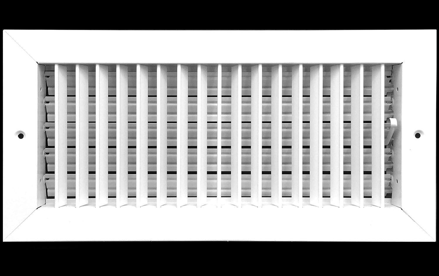 14"w X 6"h Adjustable AIR Supply Diffuser - HVAC Vent Cover Sidewall or Ceiling - Grille Register - High Airflow - White [Outer Dimensions: 15.75"w X 7.75"h] - Heating Vents - 