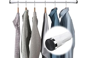 TALITARE White Closet Rod for Hanging Clothes,31 to 46 Inch Adjustable Heavy Duty Tension Rod for Wardrobes, Laundry Room, Shoe Cabinets