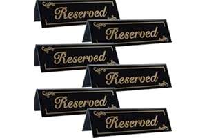 MTOPHLS 6 Pack Acrylic Reserved Table Signs for Wedding, Double Sided Premium Place Cards Guest Reservation Table Tent Sign for Birthday Party, Event, Restaurant