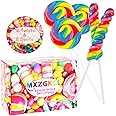 Big Size! 24 Pack Twisty Lollipop, Swirl Lollipop, Rainbow Twist and Swirl Lollipops Individually Wrapped Bulk, Kid's Lollipops Candy for Birthday, Net 17g Mixed Fruit Flavor