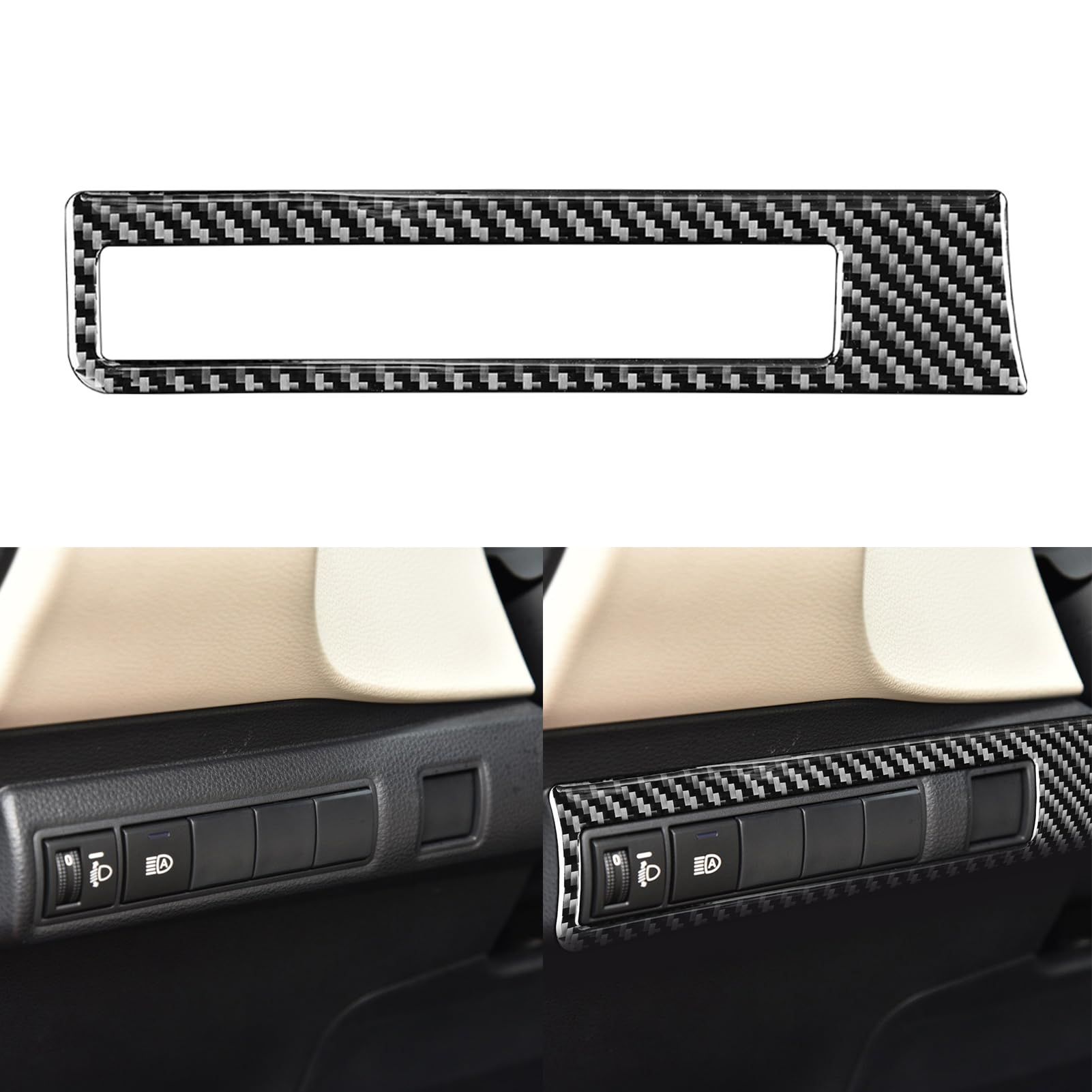 Photo 1 of NVCNX Real Premium Carbon Fiber for Toyota Corolla 2020-2025 2021 2022 2023 2024 Hybrid Hatchback L LE XLE SE XSE FX Car Dash Headlight Switch Frame Cover Interior Trim Accessories Decal 1PC