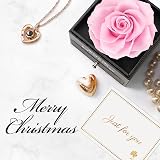 ADAZ Preserved Real Rose Gift Box with I Love You Necklace Handmade Eternal Rose view 7