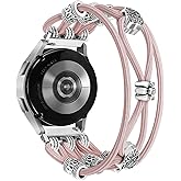 Newlibery Beaded Bracelet Compatible for Samsung Galaxy Watch 7/6/5/4/Active 2 40mm 44mm, 6 Classic 43mm 47mm, 5 Pro 45mm/Watch 4 Classic 42mm 46mm, 20mm Boho Stretchy Strap for Women