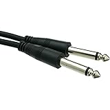 CableWholesale 1/4 Inch Mono Patch Cable, 15 feet 1/4" Mono Male to 1/4" Mono Male Cord for Electric Instruments (Guitar, Keyboard, Amplifier, Speakers, Synthesizers)