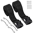 Battery Hold Down Straps 1" x 4ft for Boats,Battery Tie Down with Cam Buckle,Stainless Steel Bracket and SS Screws Used for Cooler,Battery Box,Fuel Tank,Luggage Belt,RV and More