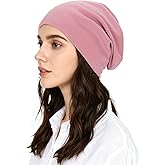 Century Star Unisex Women Thin Solid Baggy Slouchy Oversized Cotton Sleep Beanie Hat Skull Cap