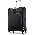 Samsonite Solyte DLX Softside Expandable Luggage with Spinner Wheels, Midnight Black, Checked-Medium 25-Inch