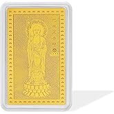 ZHOU LIU FU 999.9 24K Solid Gold Buddha Lucky Gifts Fine Jewelry Ingot Pendant Feng Shui Charm Chinese Buddhist Pure Gold Gift for Women Men 90863D