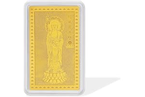 ZHOU LIU FU 999.9 24K Solid Gold Buddha Lucky Gifts Fine Jewelry Ingot Pendant Feng Shui Charm Chinese Buddhist Pure Gold Gift for Women Men 90863D