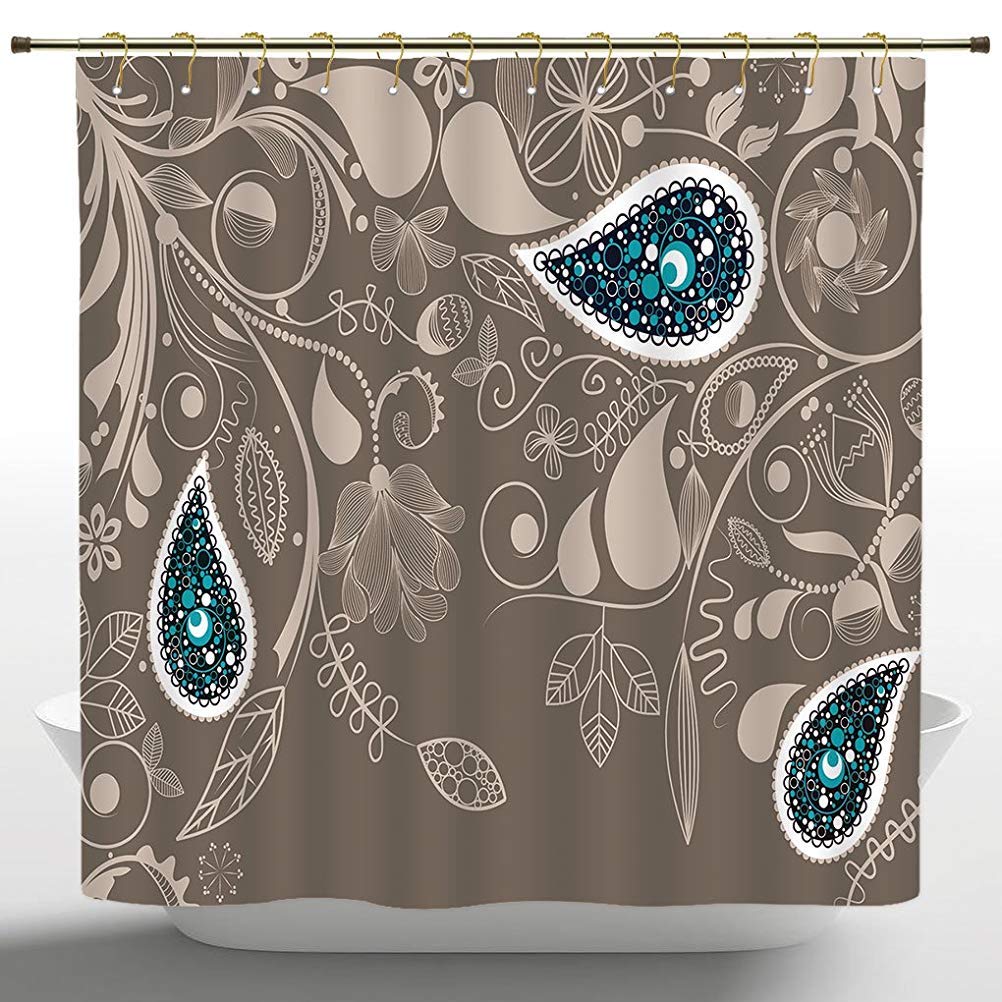 Amazon Com Jagfhhs American Shower Curtain Paisley Oriental