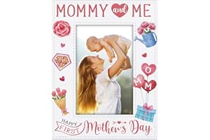 WaaHome First Mothers Day Gifts for New Mom - 5x7 Mommy and Me Happy 1st Mother's Day Picture Frame, Mom to Be Gifts for Firs