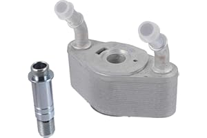 VekAuto Engine Oil Cooler Kit Compatible for Ford F-150 2011-2023, Durable Aluminum Alloy Silver Tone Transmission Oil Cooler