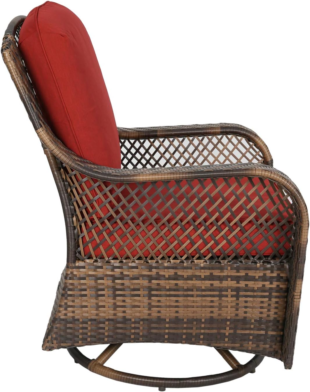 resin wicker outdoor gliders on Amazon Com Ulax Furniture Patio Wicker Swivel Glider Chair Outdoor Cushioned Rattan Rocker Rocking Chair Red Kitchen Dining