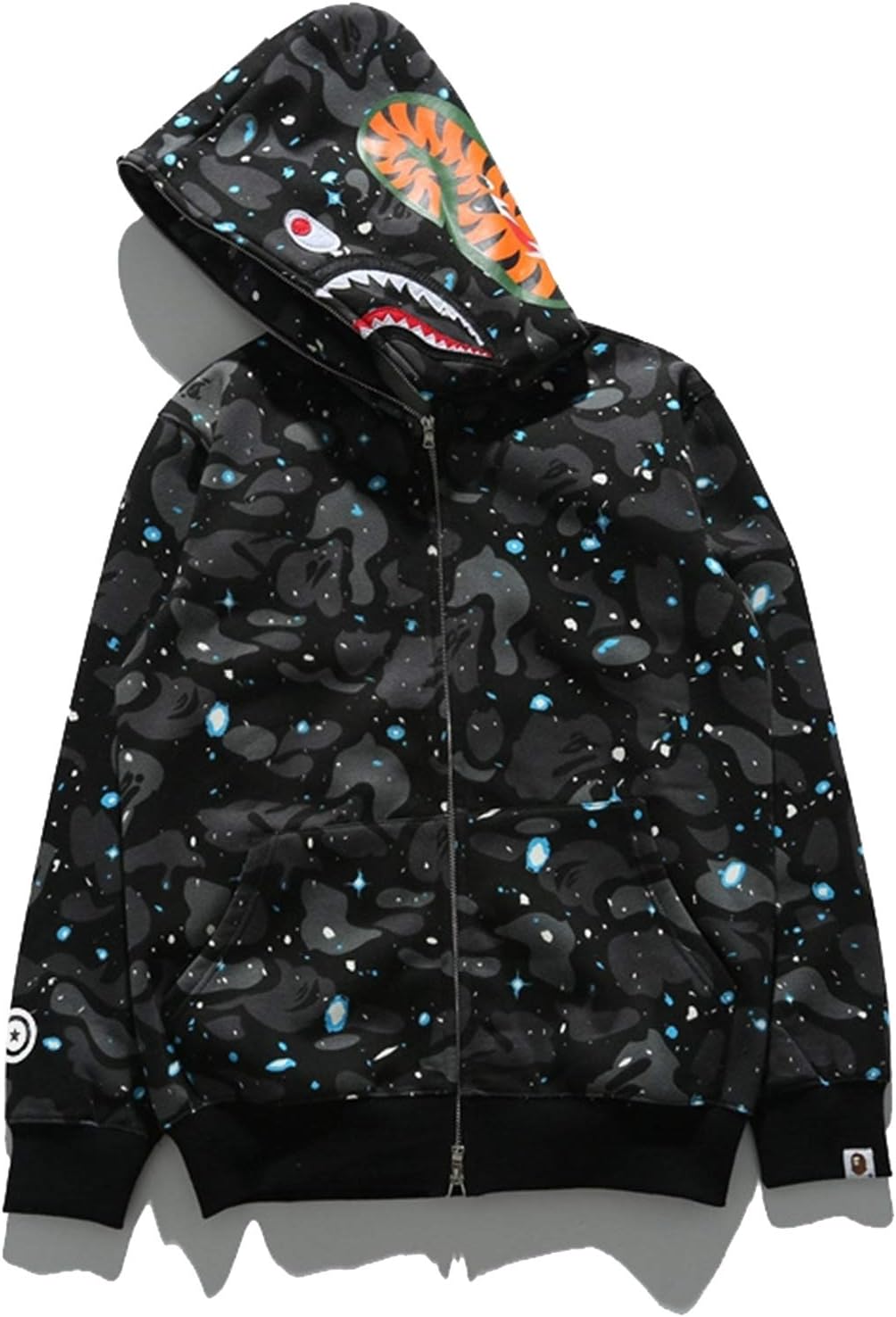 EWW Shark Ape Bape Camo Mens Women Hoodies Sweatershirt Casual Zip Up Hip-Hop Funny Tops