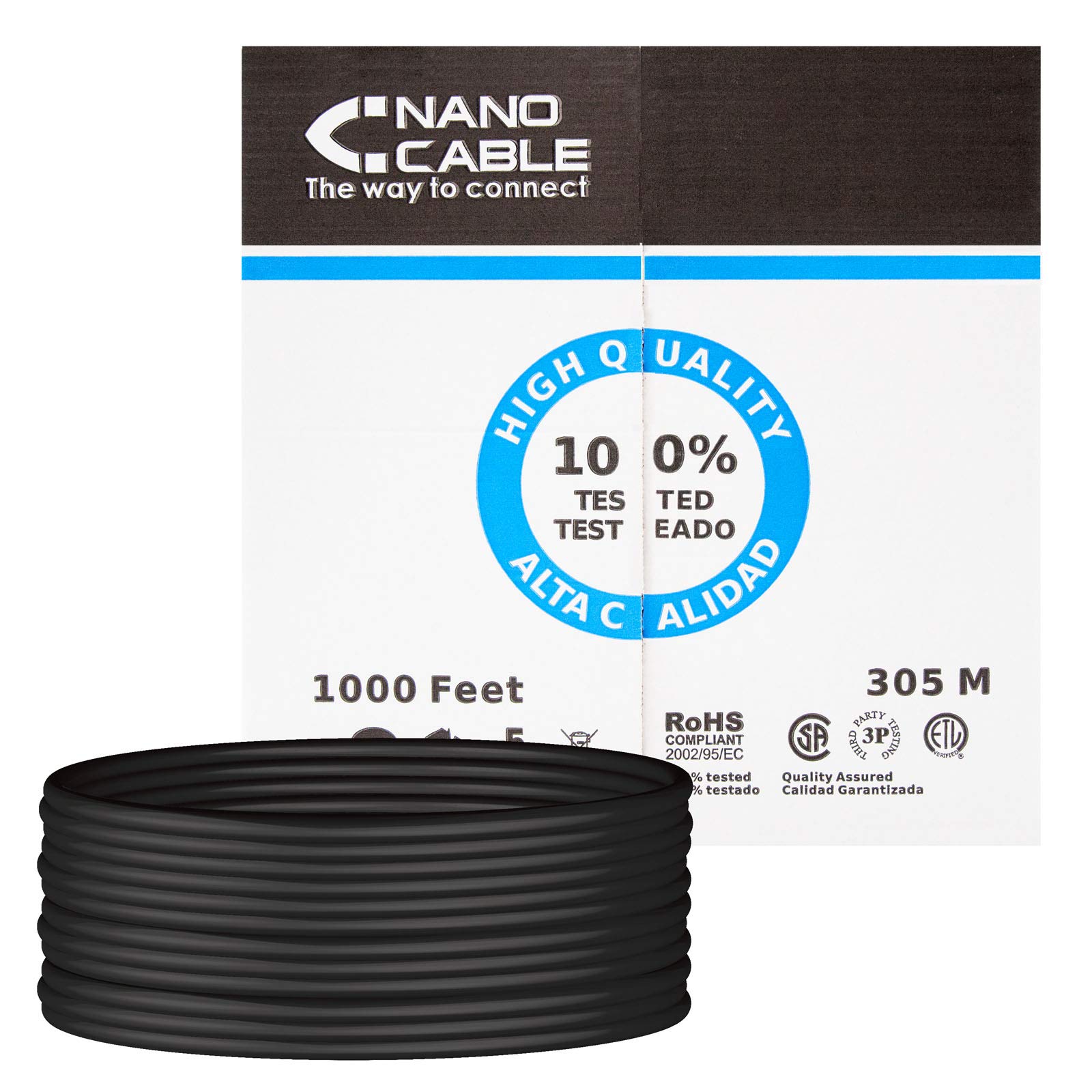 Nano Cable 10.20.0304-EXT-BK RJ45 CAT.5E UTP Outdoor Ethernet Cable Black