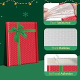 Switory Christmas Padded Envelopes A4 8.5x12 Inch Bubble Mailers Red Green Bow view 3