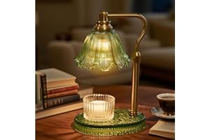WYghyronic Candle Warmer Lamp with Adjustable Height - Flameless 4-Level Dimmable Wax Warmer, Timer Function & Stylish Design in Multiple Colors (Green)