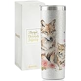 Onebttl Wolf Gifts for Girls & Women - Stainless Steel Tumbler, 20oz Wolf Lovers' Gift for Birthday, Christmas & Thanksgiving