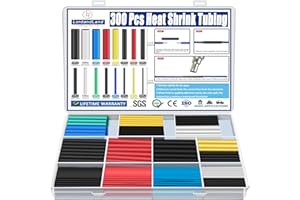 LORDANDLAND 300PCS Heat Shrink Tubing 2:1 6 Colors 11 Sizes Electrical Wire Cable Wrap Assortment Electric Insulation Heat Shrink Tube Kit with Box(6 colors/11 Sizes), Black, Red, Blue, Yellow, Green