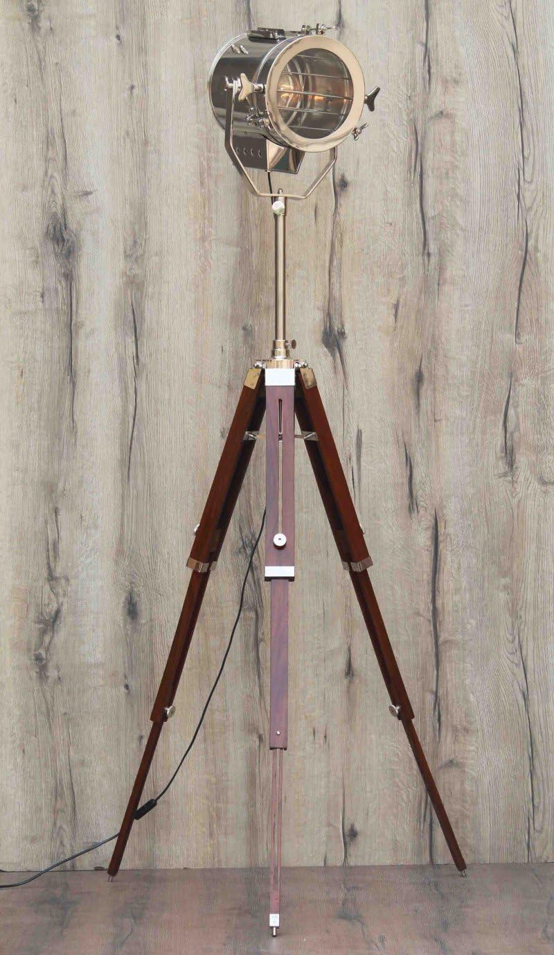 Retro Shutter Adjustable Tall Tripd Lamp