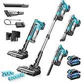 Veubew 8000mAh Cordless Vacuum Cleaner, 700W 60Kpa Brushless Vacuum Cleaners for Home, 6 in 1 Cordless Stick Vacuum Clearner, Stick Vacuum with Led Display for Hard Floors/Carpet/Pet Hair/Dorm
