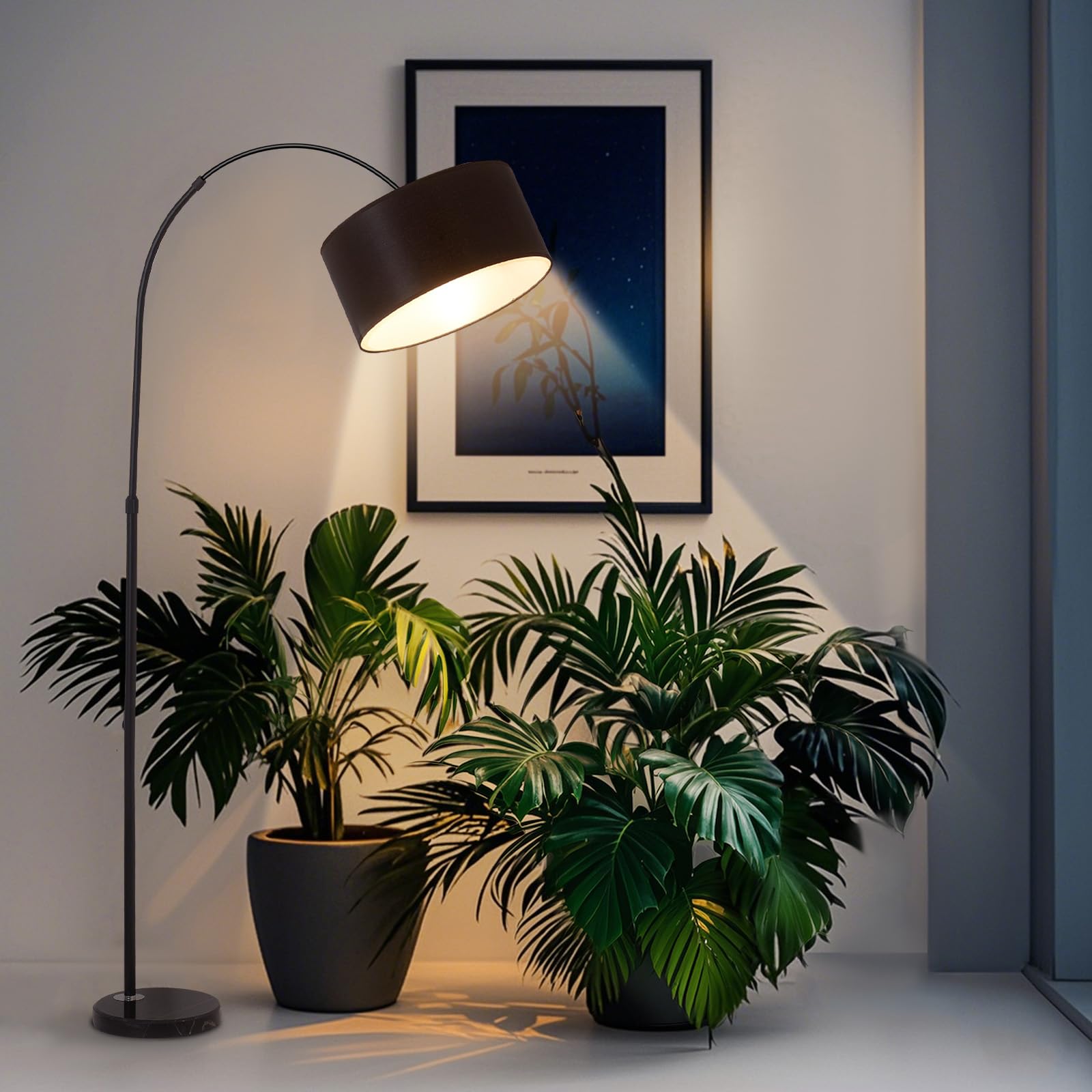 Photo 1 of Beauty Star Floor Decorative Grow Light for Indoor Plant, Full Spectrum with 18W COB Growing Light Bulb, Artificial Sunlight for Plant with 2/4/8H Timer, Tall Standing LED Grow Lamp with Weighted Base