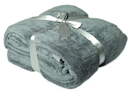Hillfield® by Viva XL Microfaserdecke Kuscheldecke Tagesdecke, 150 x 200 cm (Grau, 150 x 200 cm)
