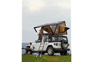 BAMACAR Naturnest Rooftop Tent Hard Shell 2024 Upgraded Model, Nature Nest Roof Top Tent Camping with Top Roof Rack, Aluminum Hardshell Rooftop Tent for SUV Jeep Truck Van Truck Car Tents for Camping
