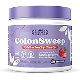 ColonSweep - Strawberry Flavored Probiotic Psyllium Husk Powder Colon Cleanser - 7.8 oz. Gluten Free Fiber Supplement Support for Gut Health - Colon Cleanse for Bloating Relief & Detox - 30 Servings