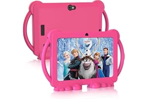 YOBANSE Kids Tablet, 7 inch Tablet for Kids 6GB RAM 32GB ROM Android 13 Bluetooth, WiFi, GMS, Parental Control, Dual Camera, Shockproof Case, Educational, Games(Pink)