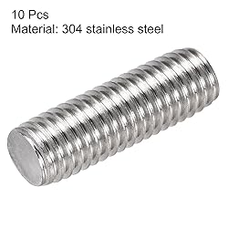 uxcell 10Pcs M10 x 30mm Fully Threaded Rod 304