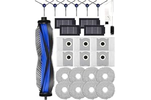 Yivy Replacement Parts Kit for ECOVACS DEEBOT T50 Omni/T50 PRO Omni- 27-Piece Accessory Set with V-Shaped Brush, 6 Side Brushes, 8 Mop Pads, 4 HEPA Filters, 6 Dust Bags & Bucket Brush