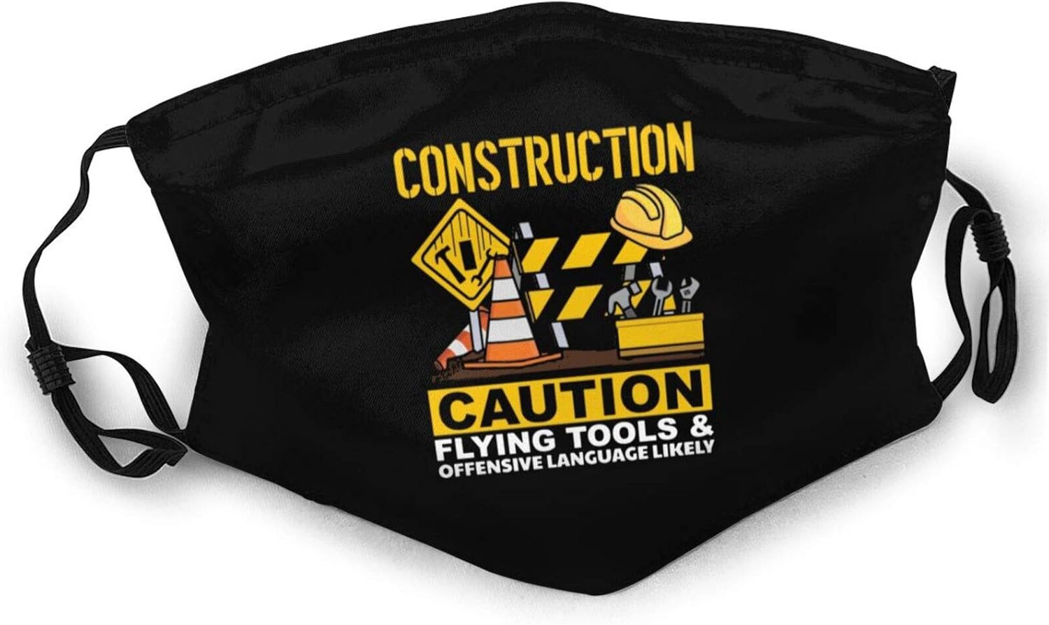 Cloth Face Mask Construction Caution Work Worker Constructor Gift Adult