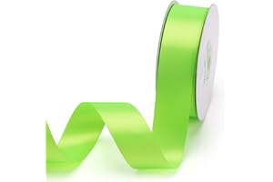 IHKFILAN Double Face Satin Ribbon 1Inchx25Yards Double Sided Solid Polyester Ribbon for Gift Wrapping Party Hair Braids Bow Baby Shower Decoration Floral Arrangement Craft Supplies,Key Lime