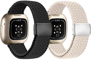 XIDESSEN Braided Nylon Bands Compatible with Fitbit Versa 4/Versa 3/Sense/Sense 2,Comfortable Breathable Sprots Nylon Watch S
