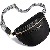 LOVEVOOK Fanny Packs for Women Cross Body, Vegan Leather Belt Bag for Women, Waterproof Sling Purse Fashion Waist Pack Designer Chest Bum Bag with Boho Style Strap