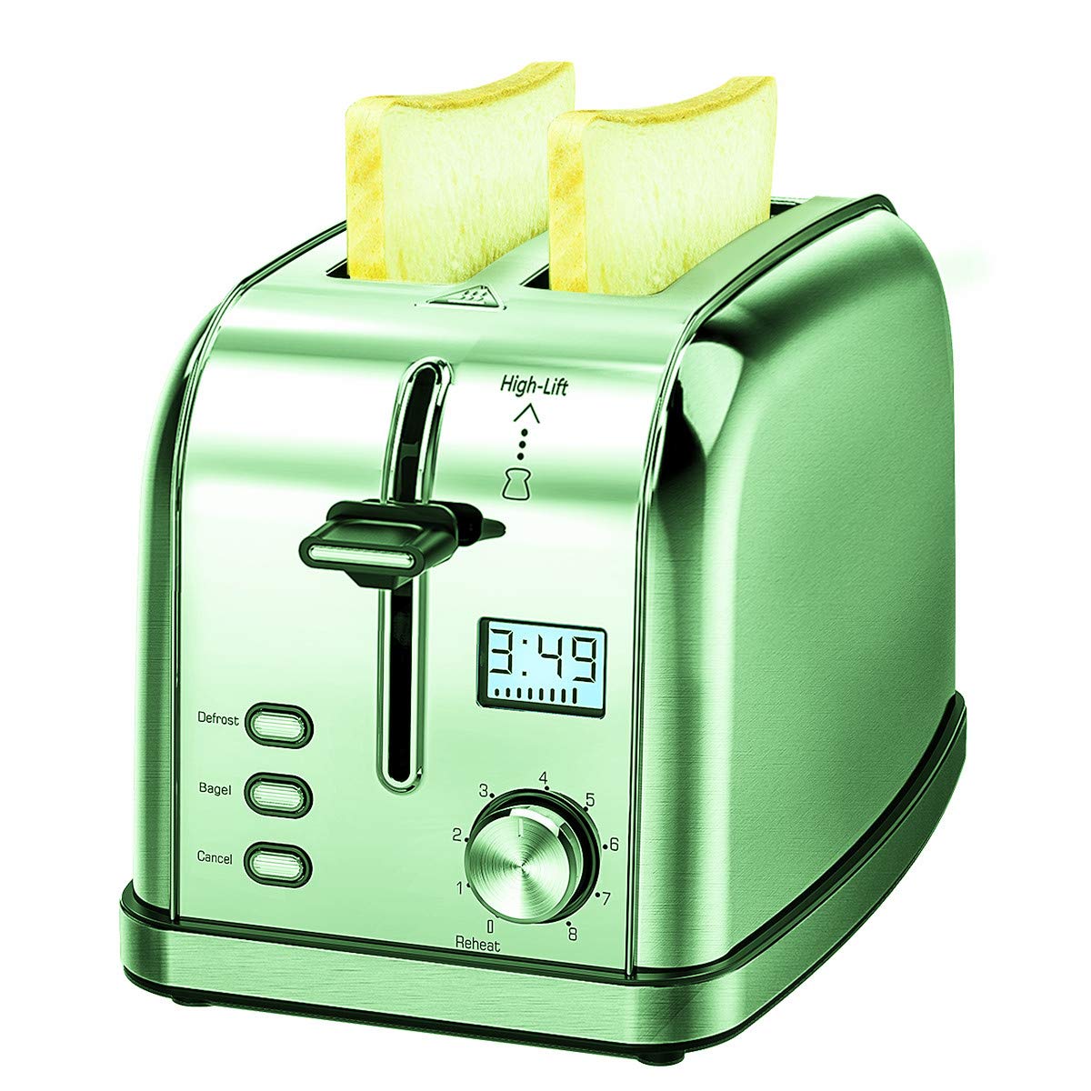 HoLife 4 Slice Long Slot Toaster, Stainless Steel Long Slots Toasters