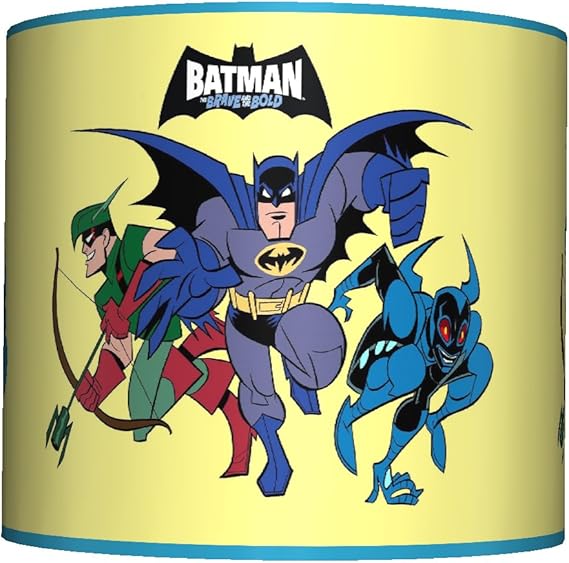 Batman The Brave And The Bold Ceiling Lampshade 10 Drum Boys Bedroom Lamp Shade Justice League Amazon Co Uk Lighting